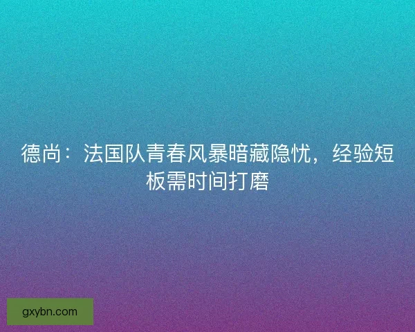 德尚：法国队青春风暴暗藏隐忧，经验短板需时间打磨